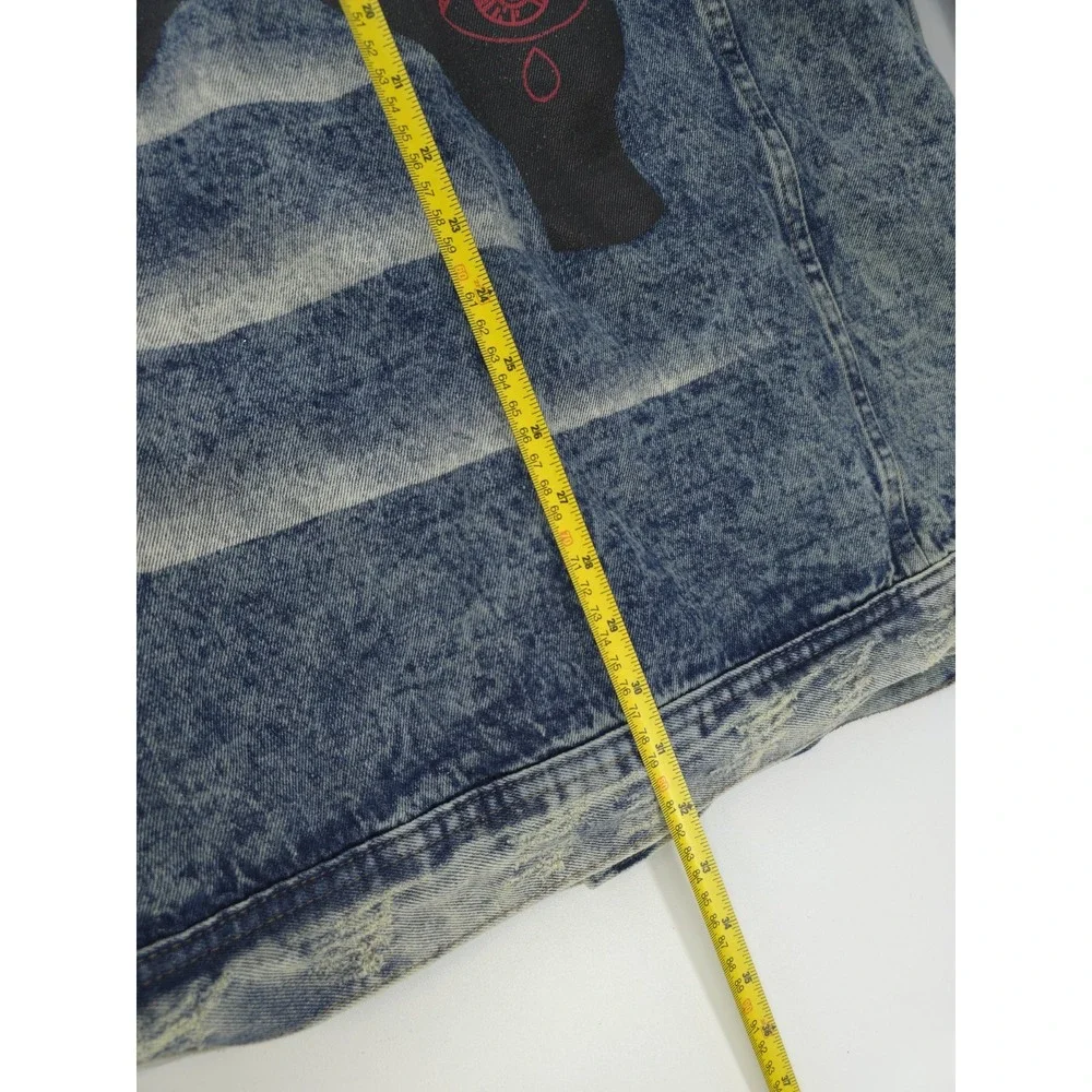 Reason Premium Denim Distressed Patch Jacket Size XXXL